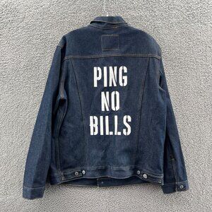 Levis Jean Jacket Mens Xl Trucker Blue Denim Cotton "Ping No Bills"